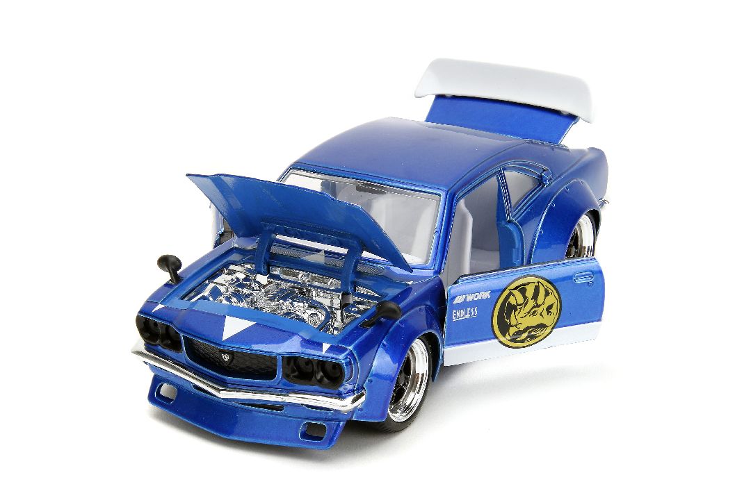 1/24 "Hollywood Rides" 1974 Mazda RX-3 with Blue Ranger