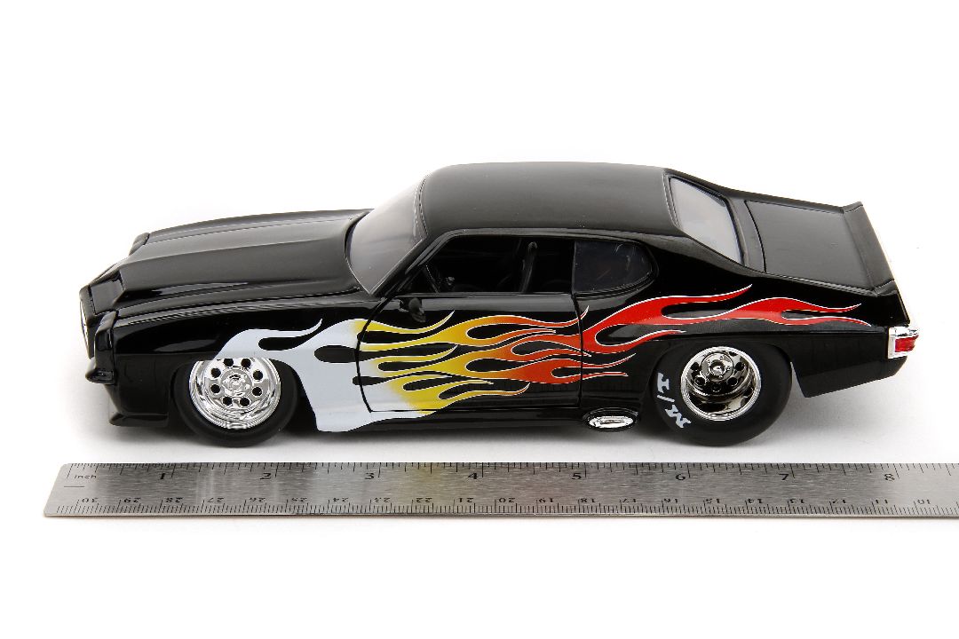1/24 "BIGTIME Muscle" 1971 Pontiac GTO Judge - Glossy Black, Flames