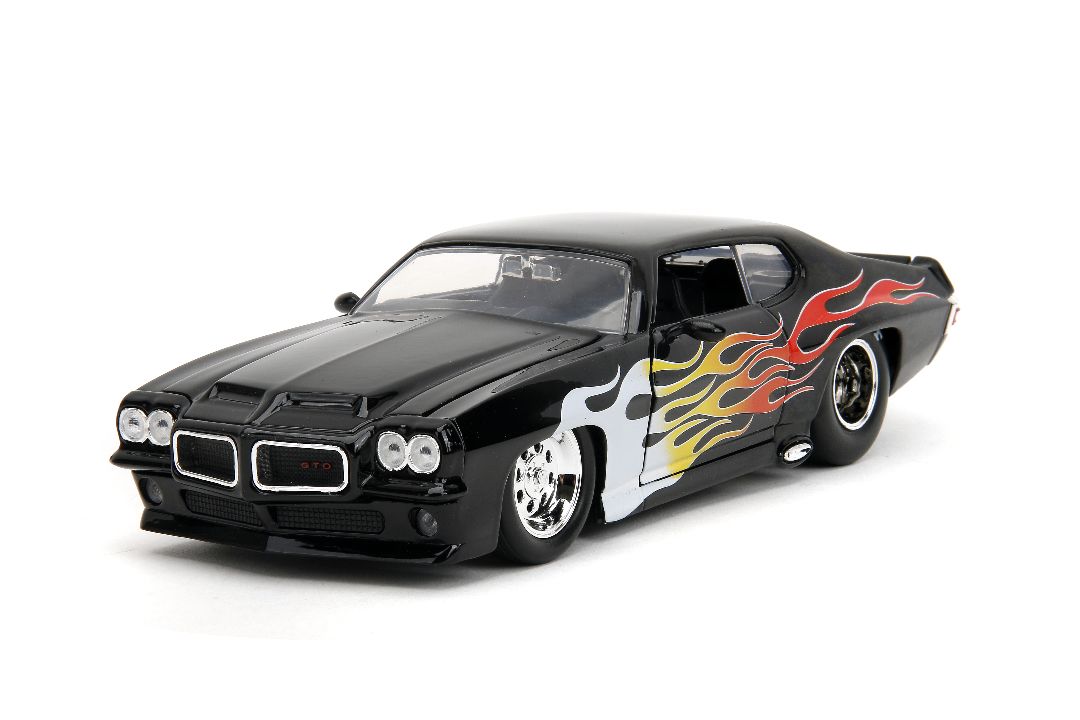1/24 "BIGTIME Muscle" 1971 Pontiac GTO Judge - Glossy Black, Flames