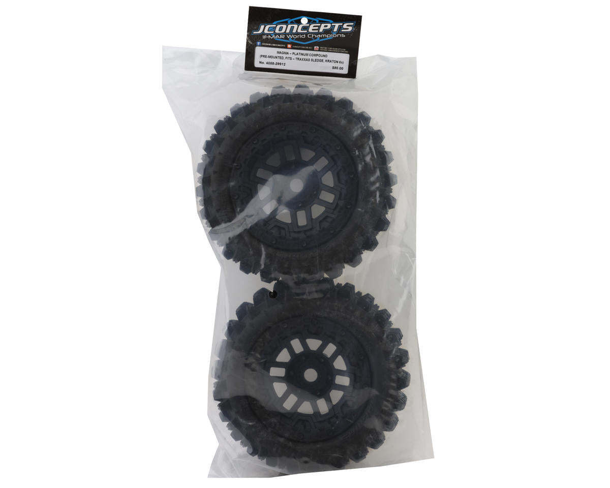 Magma Pre-Mounted Monster Truck Tires (Black) (2) w/17mm Hex