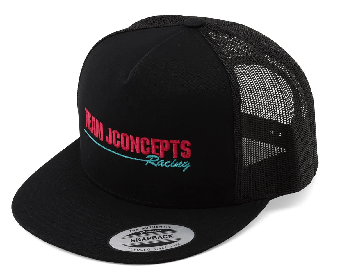 "Retro" Snapback Flatbill Hat (Pink/Teal) (One Size Fits Most)