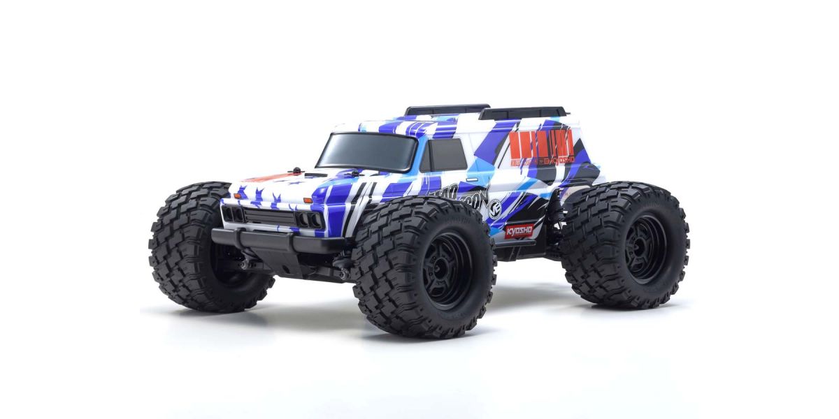 KYO34701T2  1980 Mad Wagon 1/10 4WD RTR Brushless Monster Truck, Blue