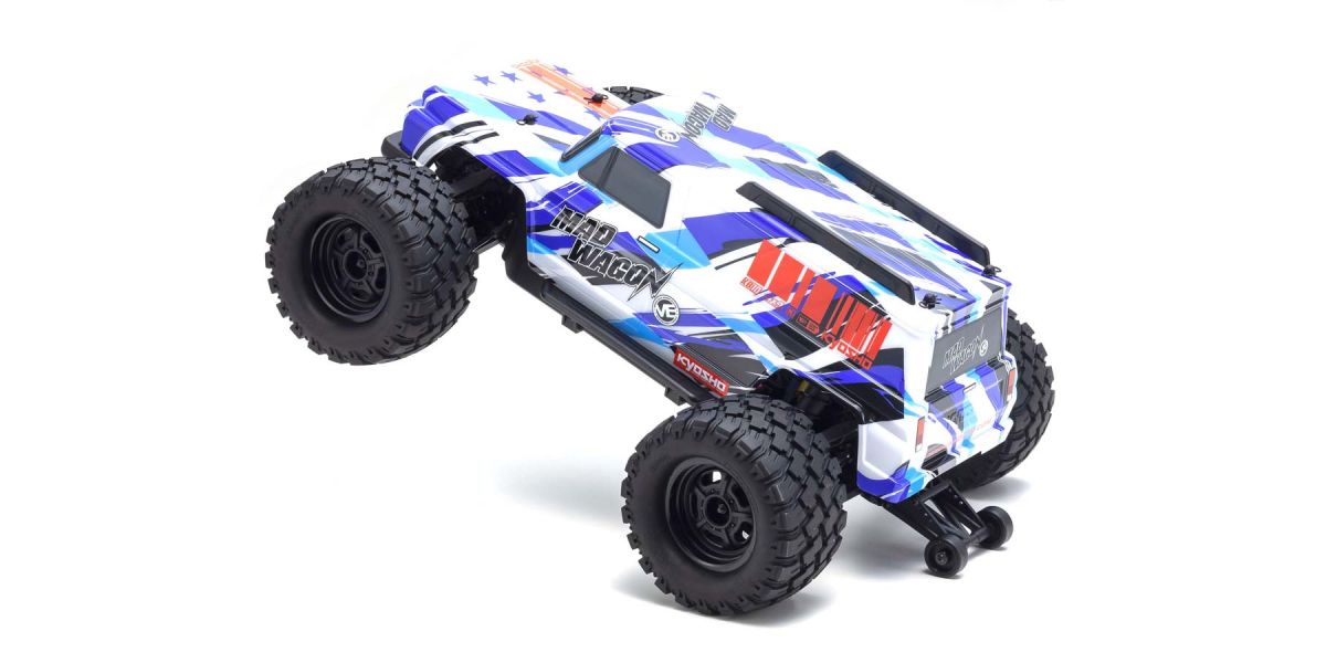 KYO34701T2  1980 Mad Wagon 1/10 4WD RTR Brushless Monster Truck, Blue