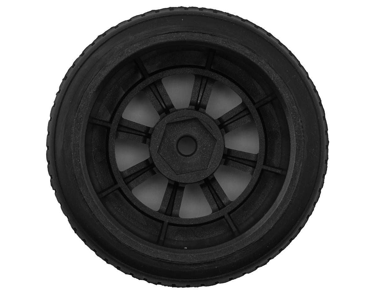 FZ02 Pre-Mounted Tire w/8-Spoke Racing Wheel (Black) (2) w/12mm Hex