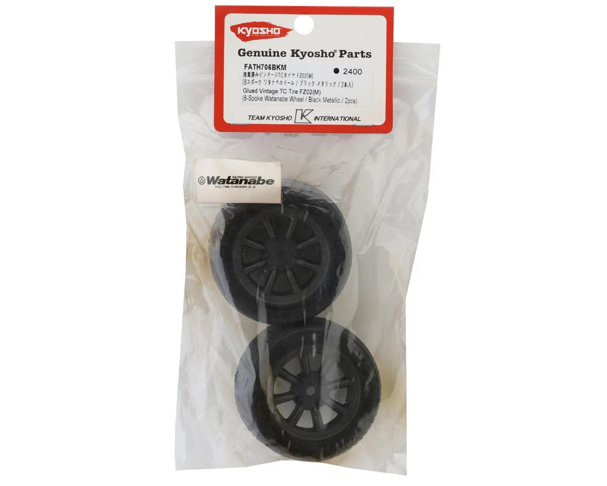 FZ02 Pre-Mounted Tire w/8-Spoke Racing Wheel (Black) (2) w/12mm Hex