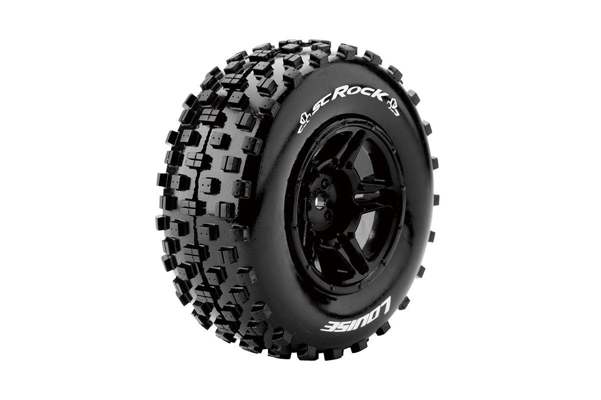 SC-Rock 1/10 SCT, Soft, 12, 14 & 17mm on Black Rim (2)