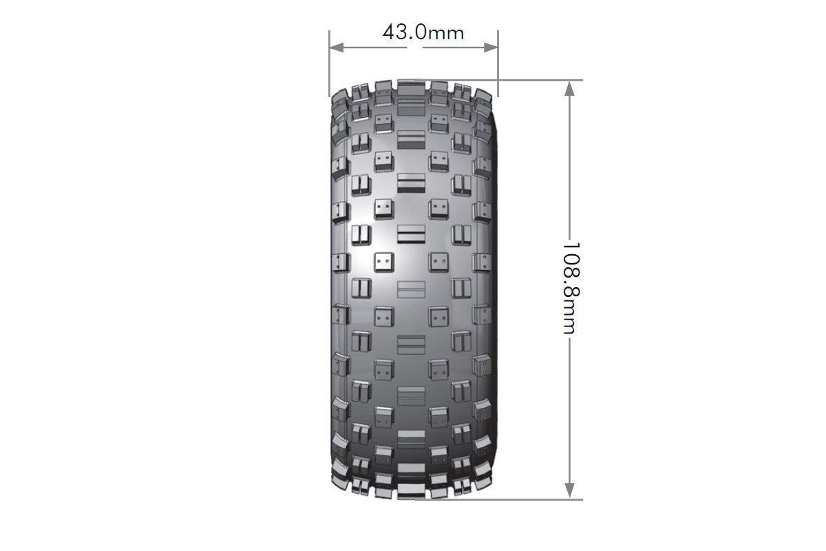 SC-Rock 1/10 SCT, Soft, 12, 14 & 17mm on Black Rim (2)