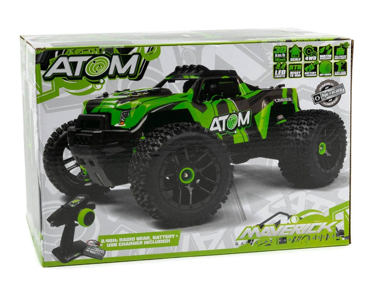 Atom AT1 1/18 RTR 4WD Monster Truck (Green)
