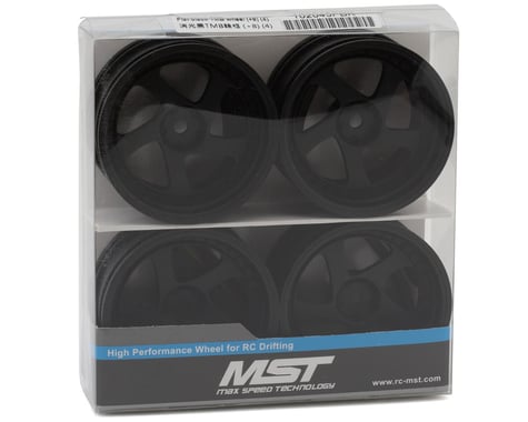 TMB 1/10 Drift Wheels (Flat Black) (+8) (x4) w/Mounting Foam