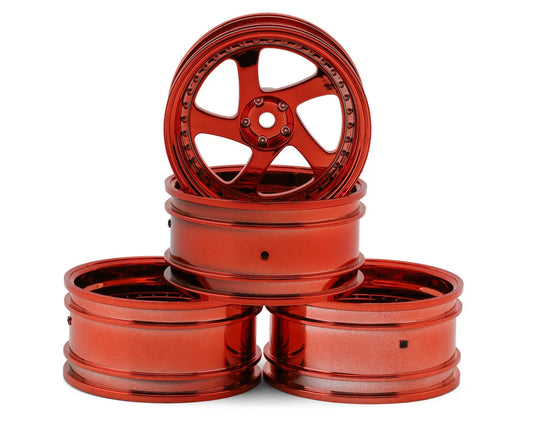 TMB 1/10 Drift Wheels (Red) (+8) (4) w/Mounting Foam