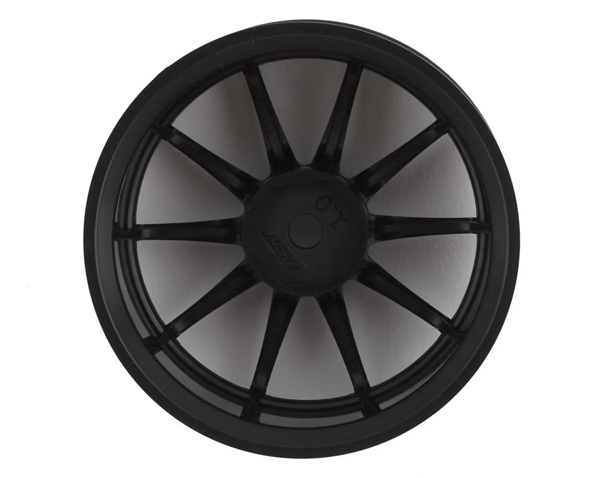 MST Black 5H wheel (+1) (4) w/12mm Hex
