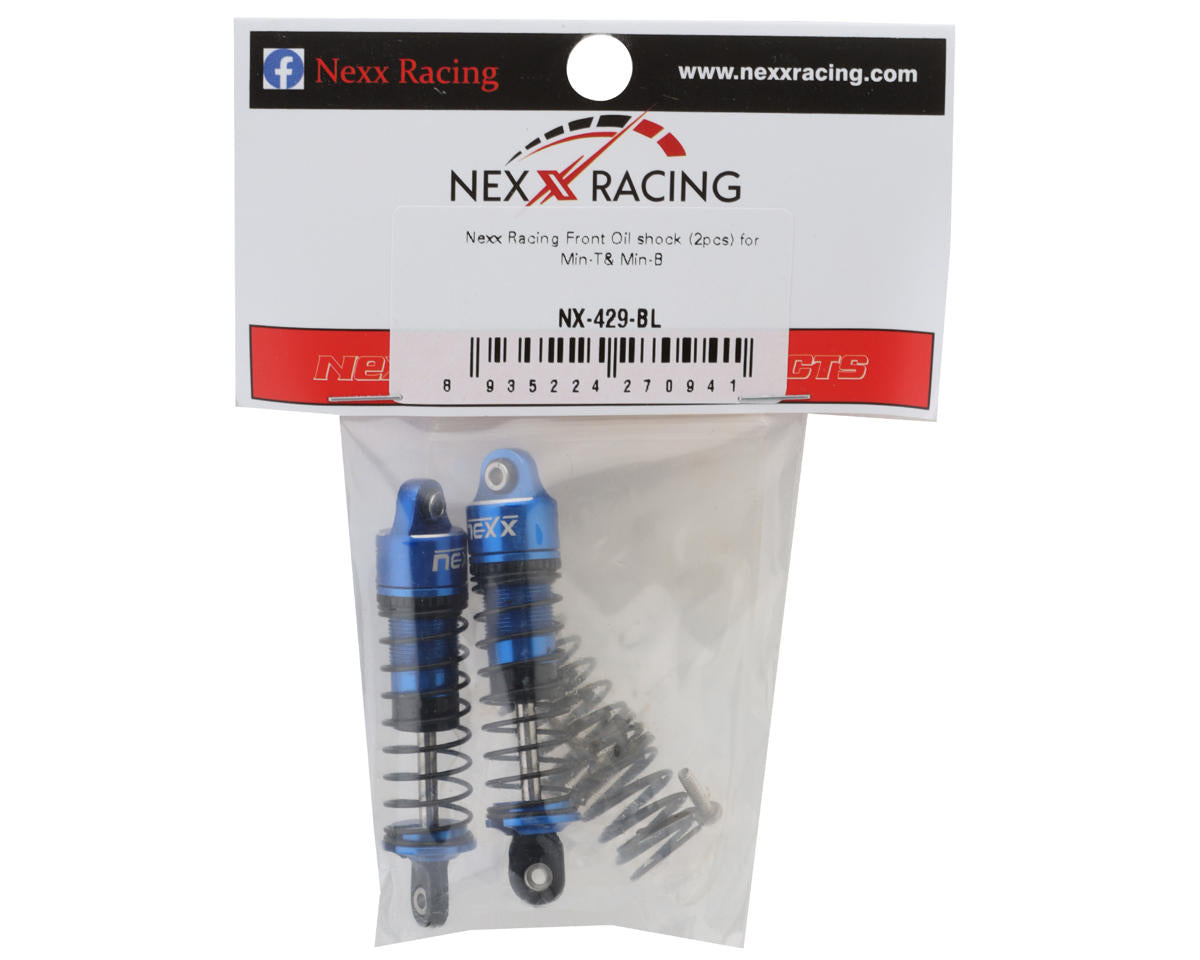 NEXX Racing Mini-B/T-2.0 Front Aluminum Oil-Filled Shocks (Blue) (2)