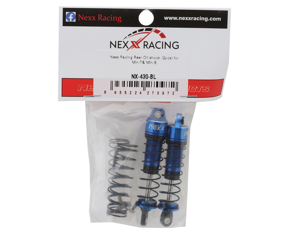 NEXX Racing Mini-B/T-2.0 Rear Aluminum Oil-Filled Shocks (Blue) (2)