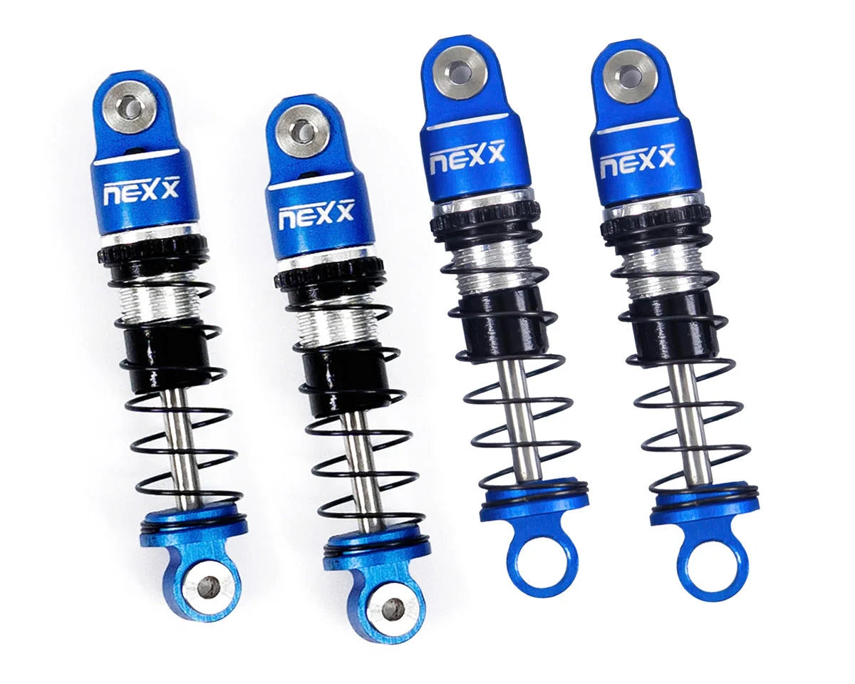 Micro-B Pre-Assembled Aluminum Oil-Filled Shocks (Blue) (x4) (Front & Rear)
