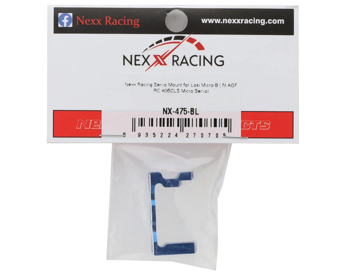 Losi Micro-B Aluminum Servo Mount (Blue) (AGF RC A06CLS Servo)