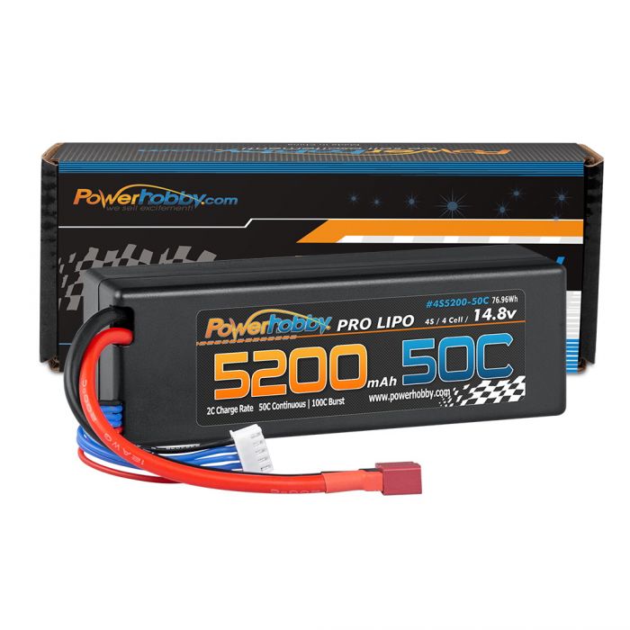 4S 14.8V 5200mAh 50C LiPo Battery with T-Plug, Hard Case, LCG
