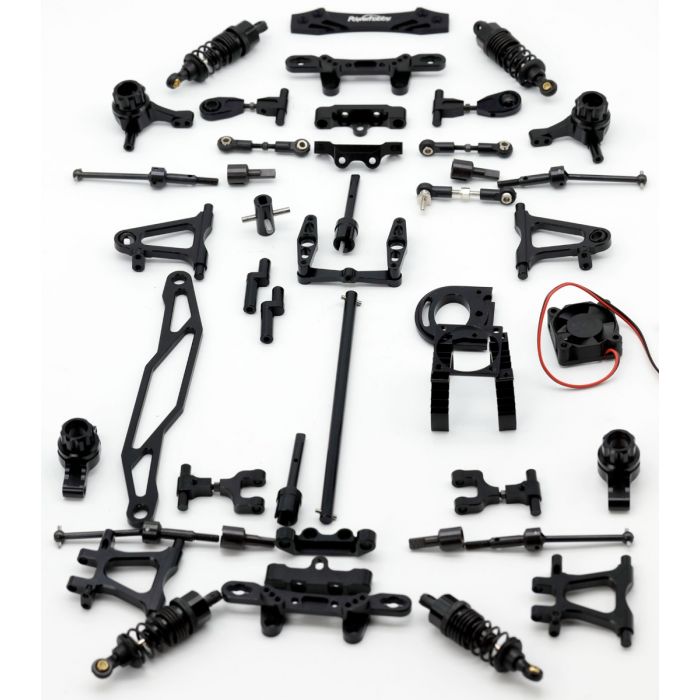 Aluminum Upgrade Kit, Black, TT-02