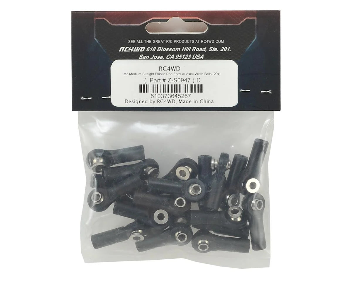 M3 Medium Straight Plastic Rod Ends w/Balls (x20)