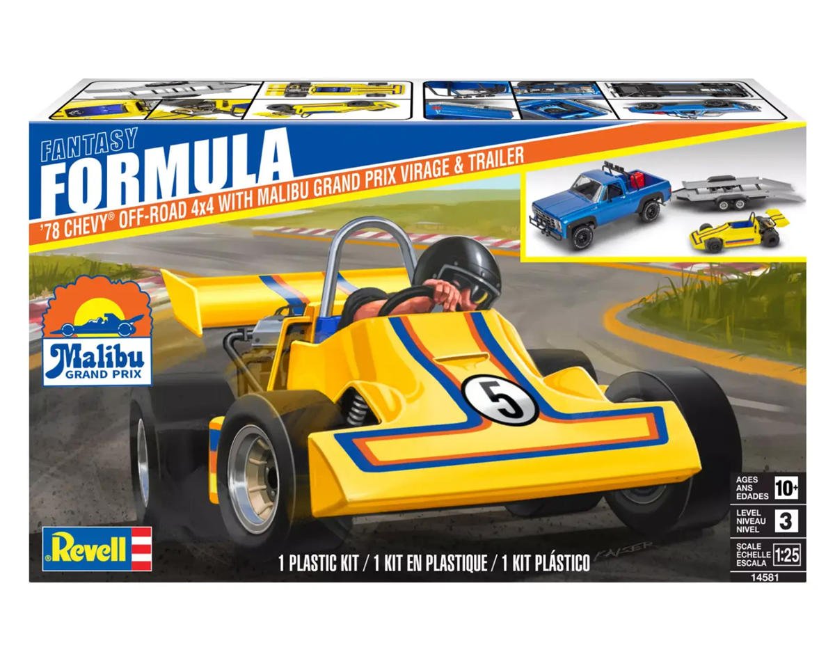 1/25 ’78 Chevy® Off-Road 4x4 Plastic Model Kit W/Malibu Grand Prix Virage & Trailer Plastic Model Kit