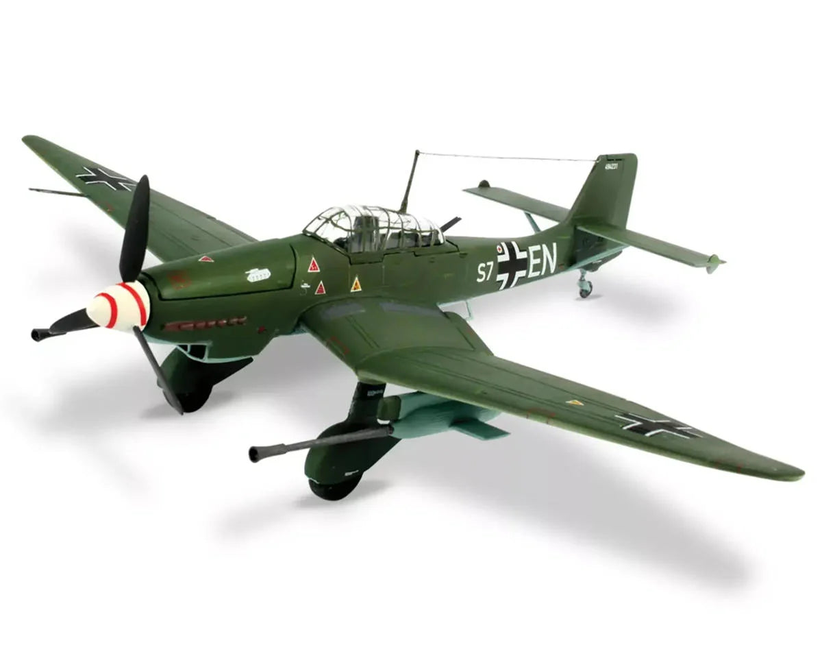 1/72 Junkers Ju 87 G/D Tank Buster Plastic Model Kit w/Paint, Brush & Cement