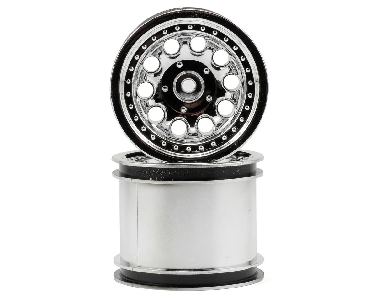 12mm Hex "Revolver 10 Hole" Rear Wheels for Traxxas 1/10 Electric Chassis (Chrome) (2)