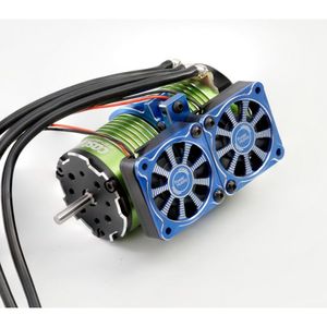 1/8 Aluminum Heatsink 40mm Dual High Speed Cooling Fans with Cover, Blue