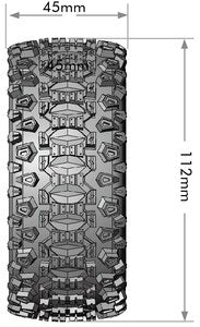 SC-Uphill 1/10 Short Course Tires, Soft, 12, 14 & 17mm Removable Hex on Black Rim (2)