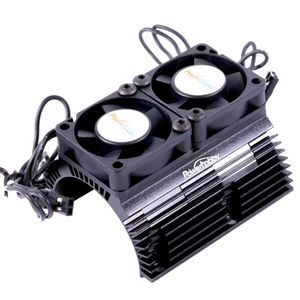 Heat Sink w/ Twin Tornado High Speed Fans, for 1/8 Motors, Black