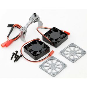 1/5 Aluminum Heatsink with 40mm Dual High Speed Cooling Fans and Cover, Gunmetal