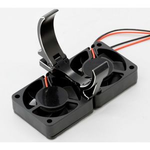 1/5 Aluminum Heatsink with 40mm Dual High Speed Cooling Fans and Cover, Black