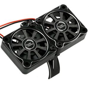 1/5 Aluminum Heatsink with 40mm Dual High Speed Cooling Fans and Cover, Black