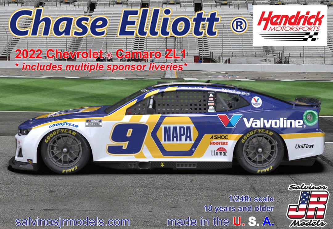 1/24 Hendrick - Chase Elliott 2022 Camaro Napa