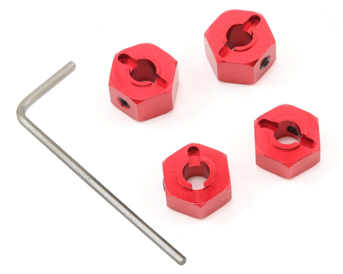 12mm Aluminum "Lock Pin Style" Wheel Hex Set (Red) (4)