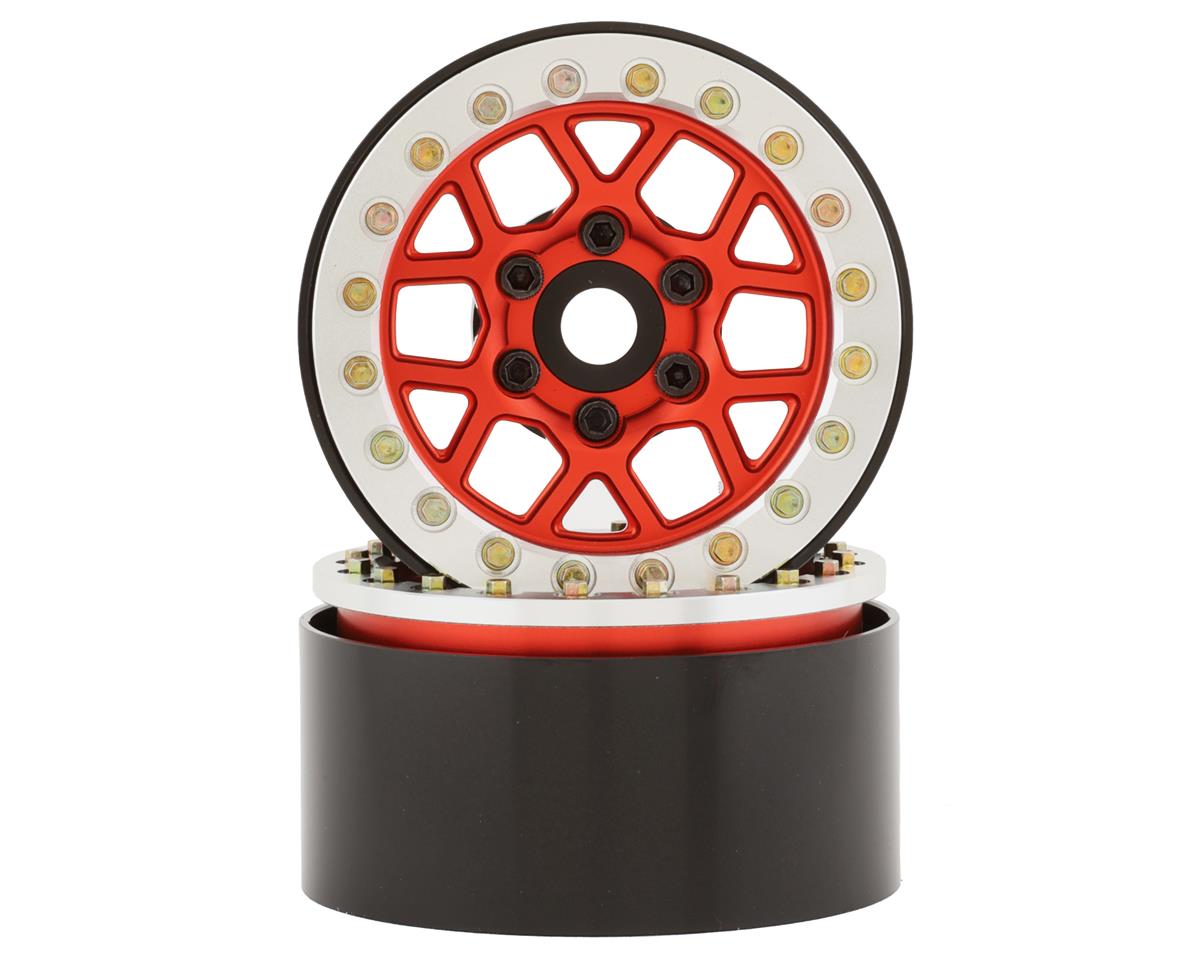1.9"" Boxer Beadlock Wheels Red (2)