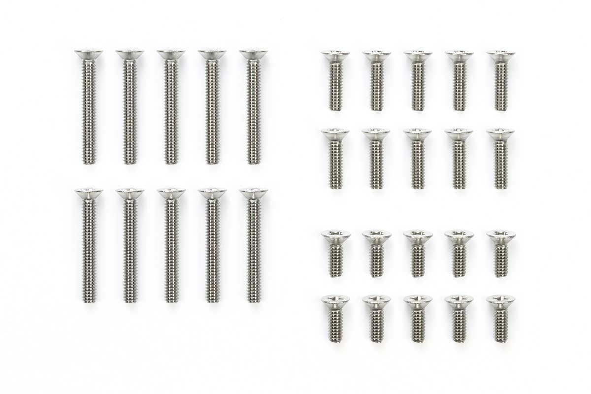 JR MINI4WD Countersunk Screw Set, Stainless Steel (6/8/15mm)