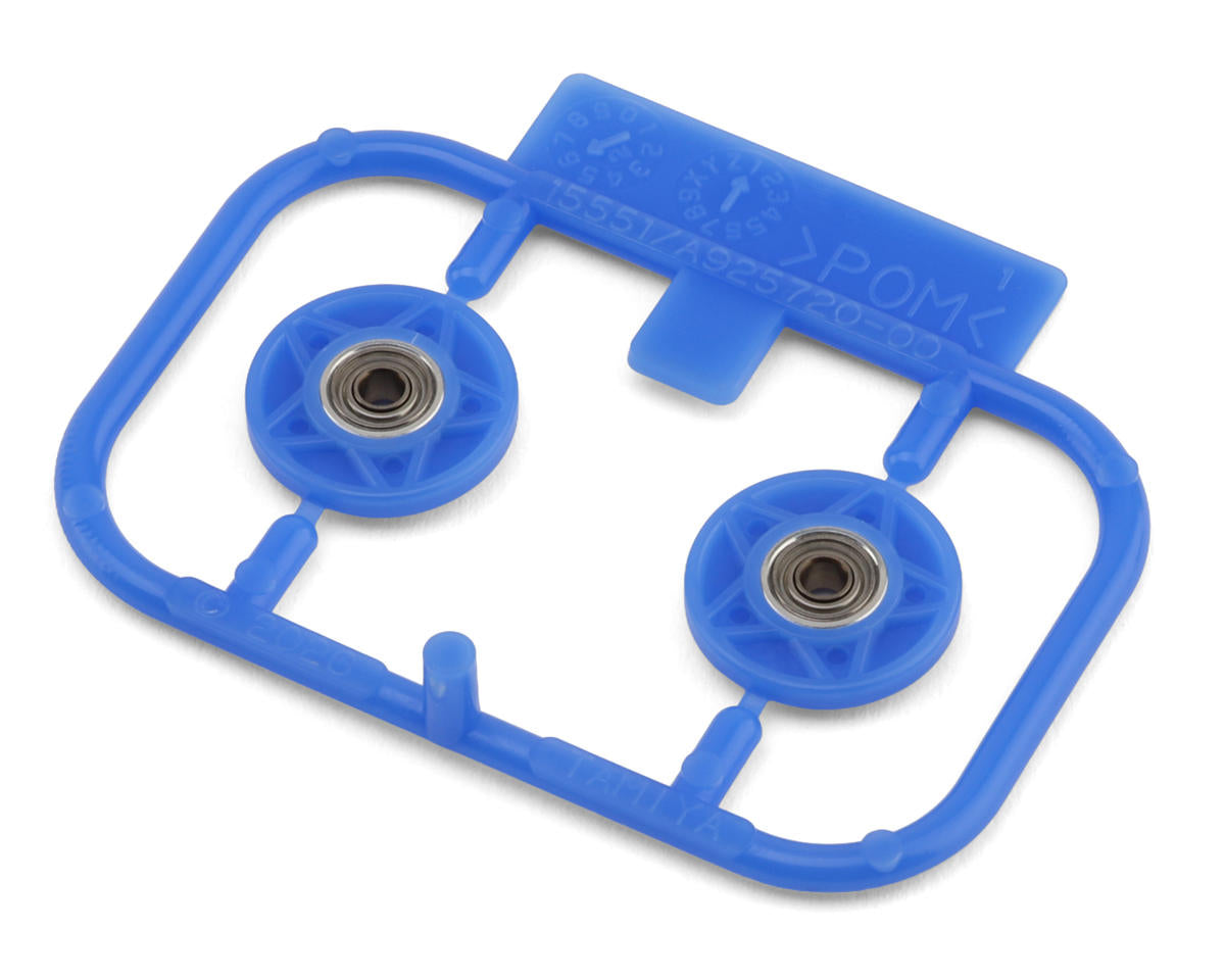 Mini 4WD 13mm Ball Bearing Type Plastic Rollers (Blue) (2)