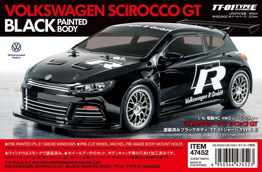 Volkswagen Scirocco GT - Prepainted Black (TT-01E) TAM47452