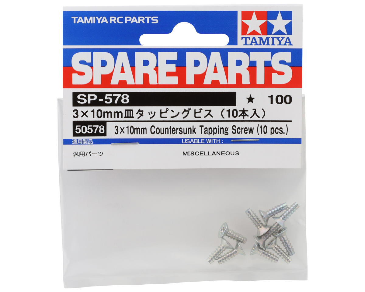3x10mm Self Tapping Flat Head Screw (10)