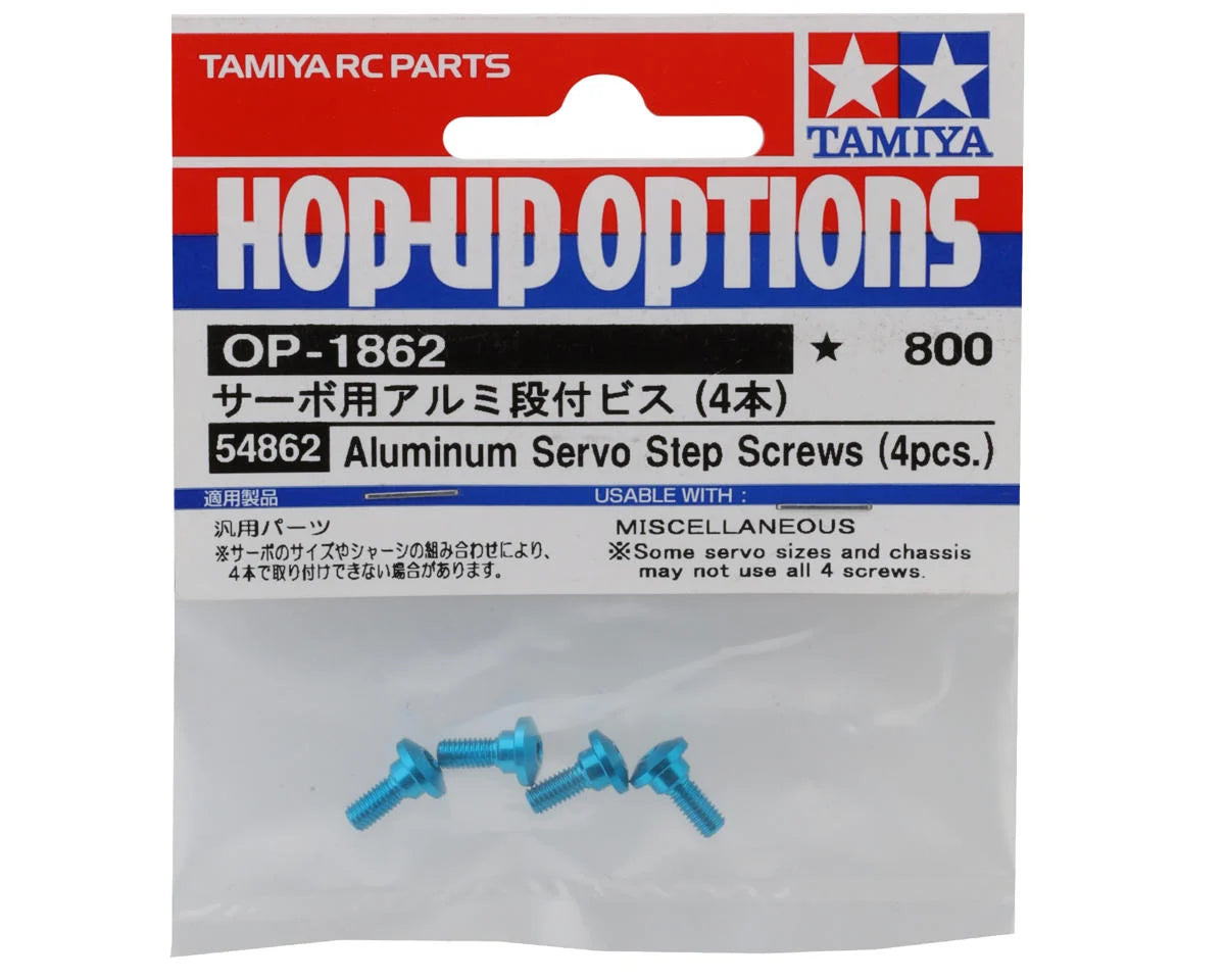 Aluminum Servo Step Screws (Blue) (x4)