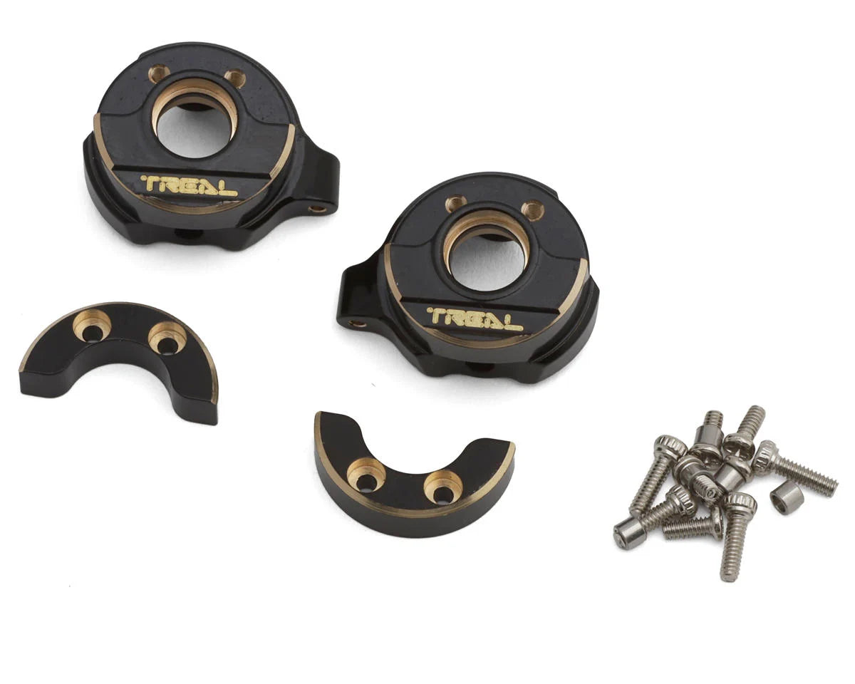 SCX30 Brass Steering Knuckles (Black) (2) (7.75g ea)