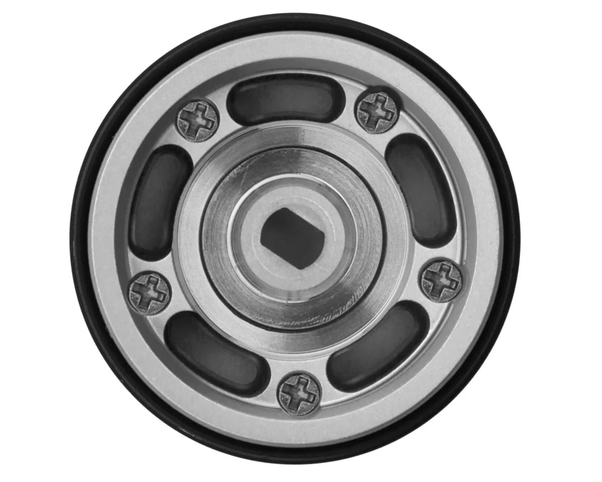 0.7" 5-Slot Aluminum Micro Rock Crawler Beadlock Wheels (Silver) (4) (8g ea)