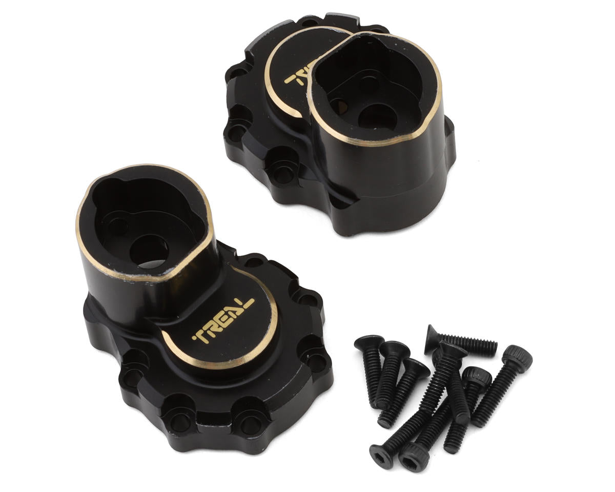 TRX-4 Brass Rear Inner Portal Housing Covers (Black) (2) (42.75g)