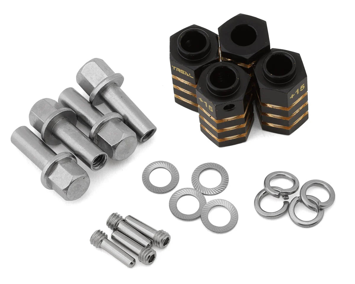 Traxxas TRX-4 Brass Extended Hex Hubs (Black) (x4)