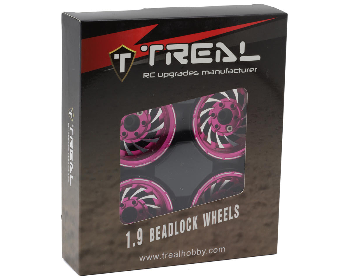 Cyclone 1.9" Aluminum Beadlock Wheels (Pink) (4) (122.5g)