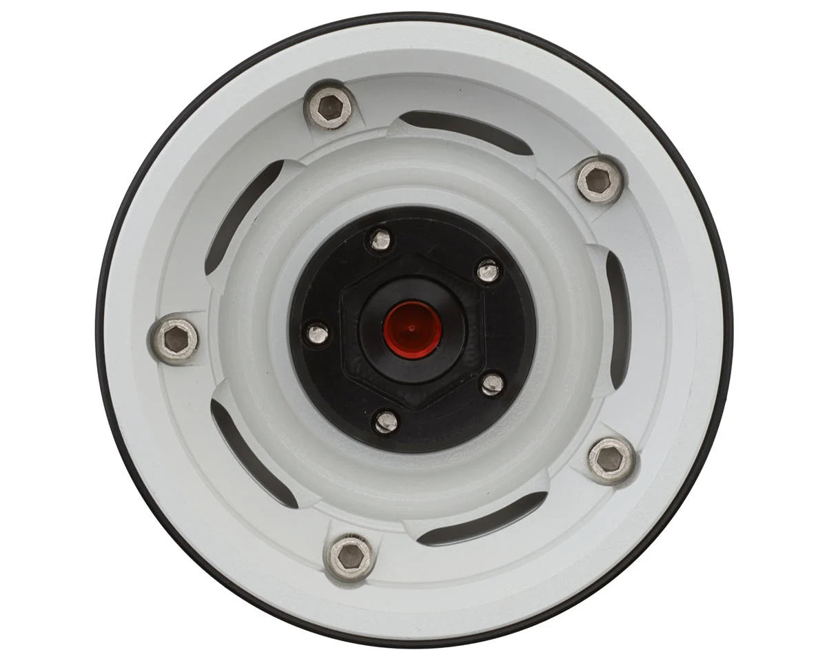 1.9" Aluminum Retro-Style Vintage Wagon Crawler Beadlock Wheels (132.5g) (White) (4)