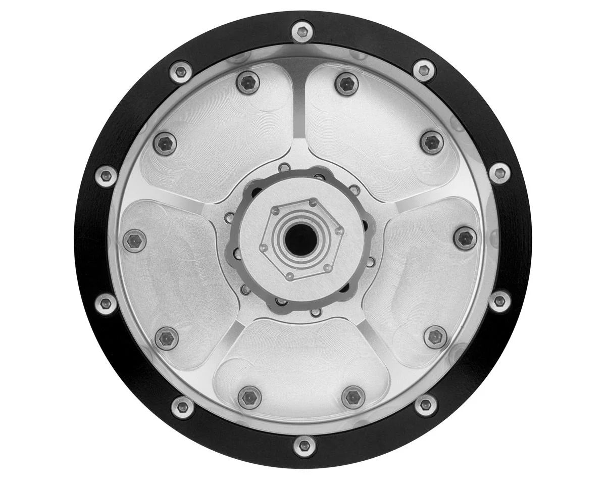 2.6" Aluminum Beadlock Monster Truck Wheels (Silver/Black) (x2)