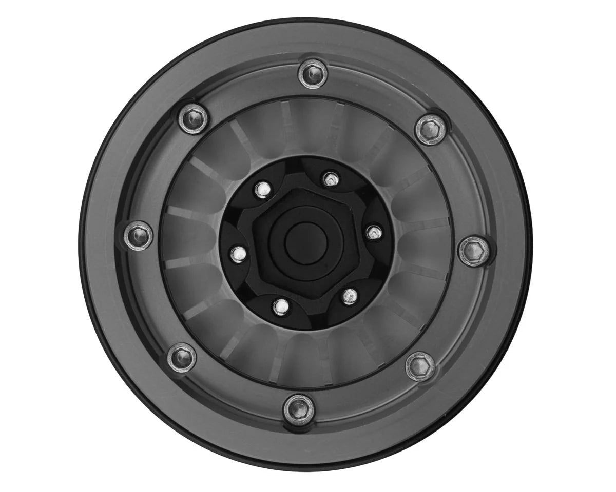 1.9" Type-J Multi-Spoke Aluminum Crawler Beadlock Wheels (Grey) (4) (113.7g ea)