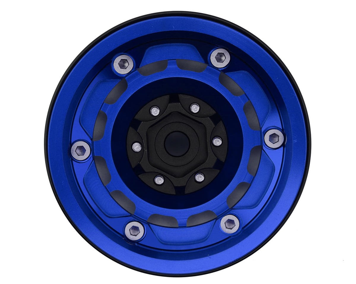 1.9" Type-M Aluminum Crawler Beadlock Wheels (Blue) (4) (122.9g ea)
