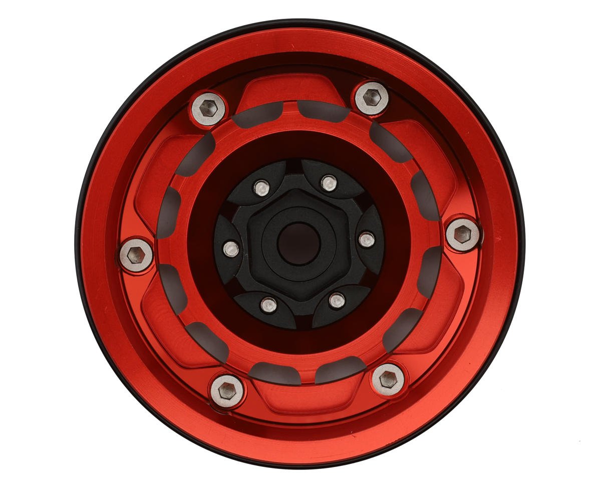 1.9" Type-M Aluminum Crawler Beadlock Wheels (Red) (4) (122.9g ea)