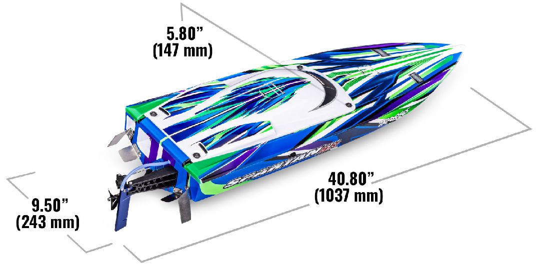 Spartan SR 36" Race Boat with Self-Righting - Green